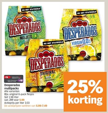 Promoties Desperados original - Desperados - Geldig van 02/04/2024 tot 07/04/2024 bij Albert Heijn