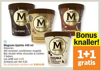 Promoties Magnum ijspints double white chocolate + cookies - Ola - Geldig van 02/04/2024 tot 07/04/2024 bij Albert Heijn