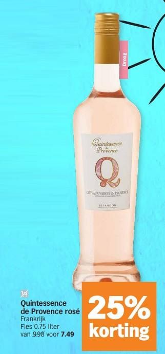 Promoties Quintessence de provence rosé - Rosé wijnen - Geldig van 02/04/2024 tot 07/04/2024 bij Albert Heijn