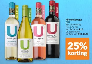 Promoties Undurraga chardonnay - Rode wijnen - Geldig van 02/04/2024 tot 07/04/2024 bij Albert Heijn