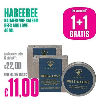 Promoties Kalmerende balsem bees and love - Habeebee - Geldig van 28/03/2024 tot 07/04/2024 bij Medi-Market