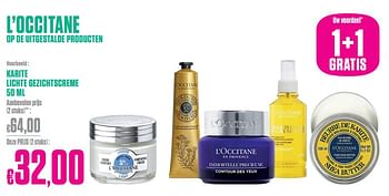 Promoties Karite lichte gezichtscreme - L'Occitane - Geldig van 28/03/2024 tot 07/04/2024 bij Medi-Market