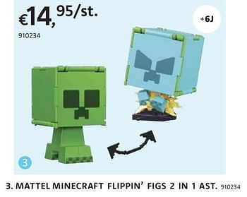 Promoties Mattel minecraft flippin’ figs 2 in 1 ast - Mattel - Geldig van 21/03/2024 tot 07/04/2024 bij Dreamland