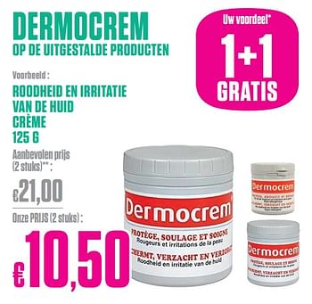 Promoties Roodheid en irritatie van de huid crème - Dermocrem - Geldig van 28/03/2024 tot 07/04/2024 bij Medi-Market