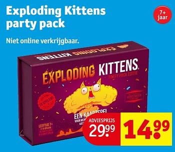 Promoties Exploding kittens party pack - Exploding Kittens - Geldig van 02/04/2024 tot 07/04/2024 bij Kruidvat