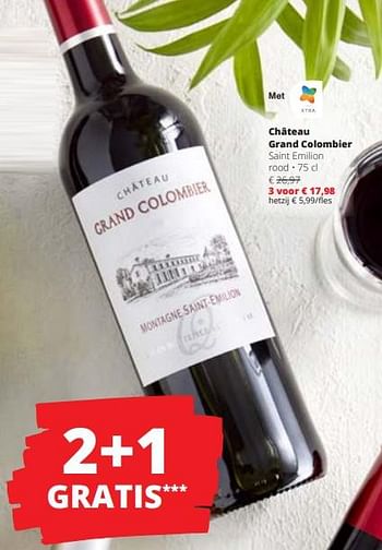 Promoties Château grand colombier saint emilion rood - Rode wijnen - Geldig van 28/03/2024 tot 10/04/2024 bij Spar (Colruytgroup)
