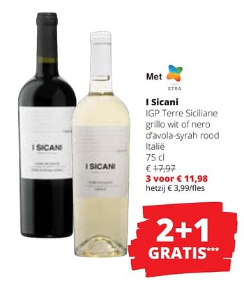Promoties I Sicani IGP Terre Siciliane grillo wit of nero d’avola-syrah rood - Witte wijnen - Geldig van 28/03/2024 tot 10/04/2024 bij Spar (Colruytgroup)