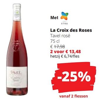 Promoties La croix des roses tavel rosé - Rosé wijnen - Geldig van 28/03/2024 tot 10/04/2024 bij Spar (Colruytgroup)