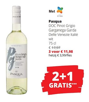 Promoties Pasqua doc pinot grigio garganega garda delle venezie wit - Witte wijnen - Geldig van 28/03/2024 tot 10/04/2024 bij Spar (Colruytgroup)