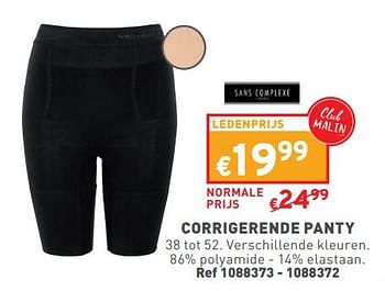 Promotions Corrigerende panty - Sans Complex - Valide de 03/04/2024 à 08/04/2024 chez Trafic