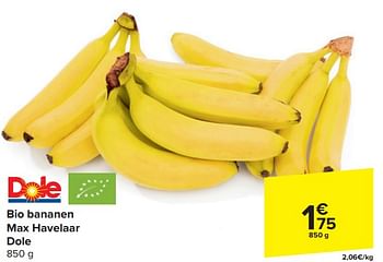 Promoties Bio bananen max havelaar dole - Dole - Geldig van 03/04/2024 tot 09/04/2024 bij Carrefour