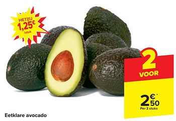 Promoties Eetklare avocado - Huismerk - Carrefour  - Geldig van 03/04/2024 tot 09/04/2024 bij Carrefour