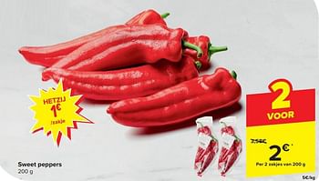 Promoties Sweet peppers - Huismerk - Carrefour  - Geldig van 03/04/2024 tot 09/04/2024 bij Carrefour