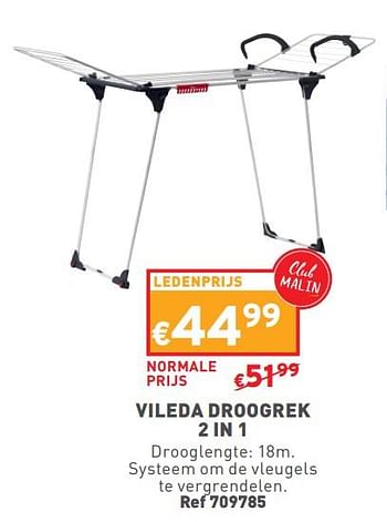 Promoties Vileda droogrek 2 in 1 - Vileda - Geldig van 03/04/2024 tot 08/04/2024 bij Trafic