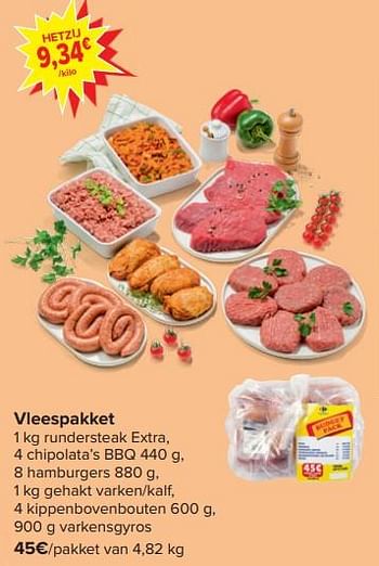 Promoties Vleespakket - Huismerk - Carrefour  - Geldig van 03/04/2024 tot 09/04/2024 bij Carrefour