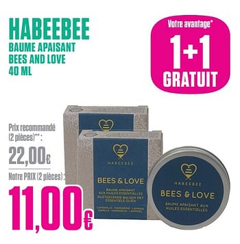 Promotions Baume apaisant bees and love - Habeebee - Valide de 28/03/2024 à 07/04/2024 chez Medi-Market