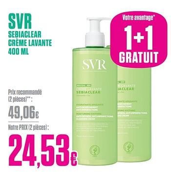 Promotions Sebiaclear crème lavante - SVR - Valide de 28/03/2024 à 07/04/2024 chez Medi-Market