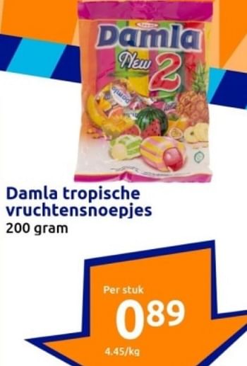Promotions Damla tropische vruchtensnoepjes - Damla - Valide de 03/04/2024 à 09/04/2024 chez Action