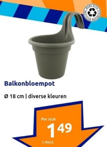 Promotions Balkonbloempot - Produit Maison - Action - Valide de 03/04/2024 à 09/04/2024 chez Action