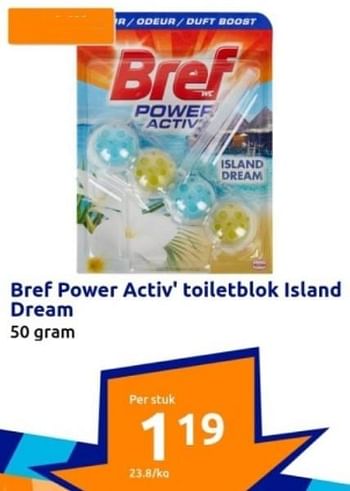 Promoties Bref power activ toiletblok island dream - Bref - Geldig van 03/04/2024 tot 09/04/2024 bij Action
