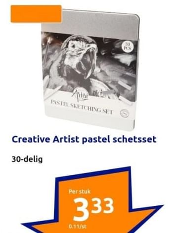 Promotions Creative artist pastel schetsset - Produit Maison - Action - Valide de 03/04/2024 à 09/04/2024 chez Action