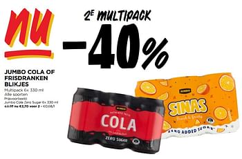Promoties Jumbo cola zero sugar - Huismerk - Jumbo - Geldig van 03/04/2024 tot 09/04/2024 bij Jumbo