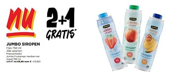 Promoties Jumbo fruitsiroop aardbei met appel - Huismerk - Jumbo - Geldig van 03/04/2024 tot 09/04/2024 bij Jumbo