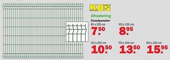 Promoties Kos afrastering draadpanelen - Kos - Geldig van 01/04/2024 tot 20/04/2024 bij Van Cranenbroek