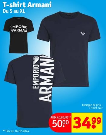 Promotions Armani t-shirt noir - Emporio Armani - Valide de 02/04/2024 à 07/04/2024 chez Kruidvat