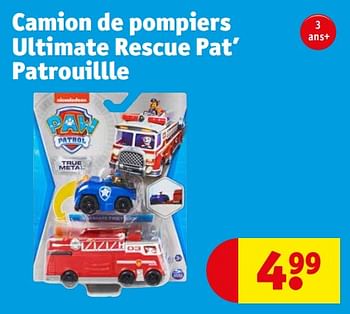 Promotions Camion de pompiers ultimate rescue pat’ patrouillle - Nickelodeon - Valide de 02/04/2024 à 07/04/2024 chez Kruidvat