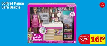 Promotions Coffret pause café barbie - Mattel - Valide de 02/04/2024 à 07/04/2024 chez Kruidvat