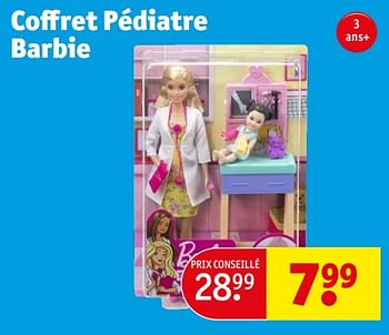 Promotions Coffret pédiatre barbie - Mattel - Valide de 02/04/2024 à 07/04/2024 chez Kruidvat