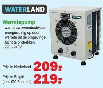 Promotions Waterland warmtepomp - Waterland - Valide de 01/04/2024 à 20/04/2024 chez Van Cranenbroek