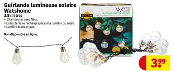 Promotions Guirlande lumineuse solaire watshome - Watshome - Valide de 02/04/2024 à 07/04/2024 chez Kruidvat