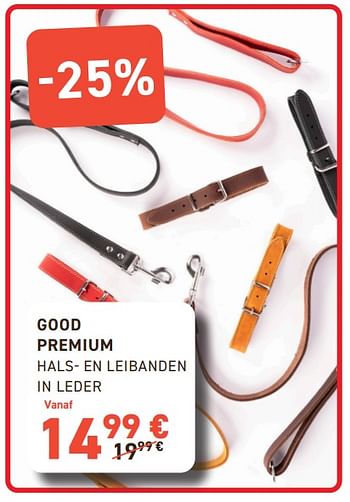 Promoties Good premium hals en leibanden in leder - Good - Geldig van 03/04/2024 tot 14/04/2024 bij Tom&Co