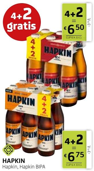 Promoties Hapkin bipa - Hapkin - Geldig van 29/03/2024 tot 11/04/2024 bij BelBev
