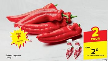 Promotions Sweet peppers - Produit maison - Carrefour  - Valide de 03/04/2024 à 09/04/2024 chez Carrefour