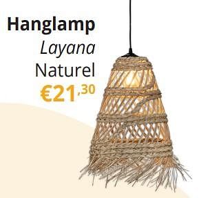 Promoties Hanglamp layana naturel - Huismerk - Ygo - Geldig van 29/03/2024 tot 28/04/2024 bij Ygo
