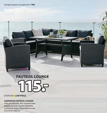 Promotions Agermose fauteuil lounge - Produit Maison - Jysk - Valide de 01/04/2024 à 07/04/2024 chez Jysk