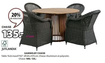Promotions Gammelby chaise - Jutlandia - Valide de 01/04/2024 à 07/04/2024 chez Jysk