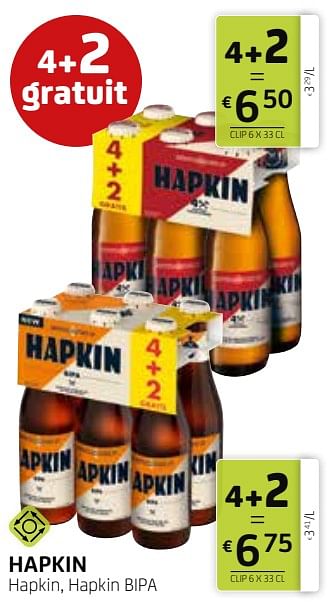 Promotions Hapkin hapkin, hapkin bipa - Hapkin - Valide de 29/03/2024 à 11/04/2024 chez BelBev