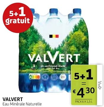 Promotions Valvert eau minérale naturelle - Valvert - Valide de 29/03/2024 à 11/04/2024 chez BelBev