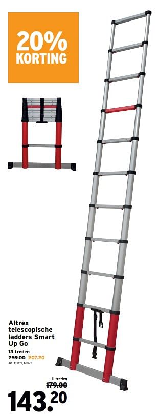 Promoties Altrex telescopische ladders smart up go - Altrex - Geldig van 03/04/2024 tot 09/04/2024 bij Gamma