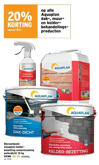 Promoties Aquaplan kelderbezetting cementcoating waterdicht - Aquaplan - Geldig van 03/04/2024 tot 09/04/2024 bij Gamma