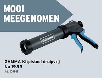 Promoties Gamma kitpistool druipvrij - Huismerk - Gamma - Geldig van 03/04/2024 tot 09/04/2024 bij Gamma