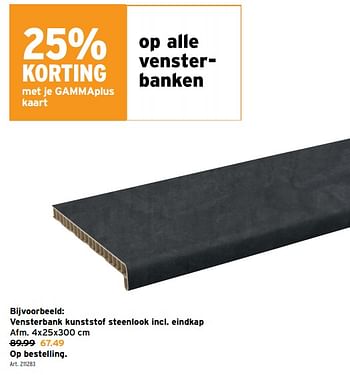 Promoties Vensterbank kunststof steenlook incl. eindkap - Huismerk - Gamma - Geldig van 03/04/2024 tot 09/04/2024 bij Gamma