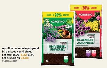 Promoties Agrofino universele potgrond - Agrofino - Geldig van 03/04/2024 tot 09/04/2024 bij Gamma