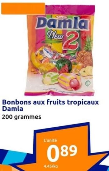 Promotions Bonbons aux fruits tropicaux damla - Damla - Valide de 03/04/2024 à 09/04/2024 chez Action
