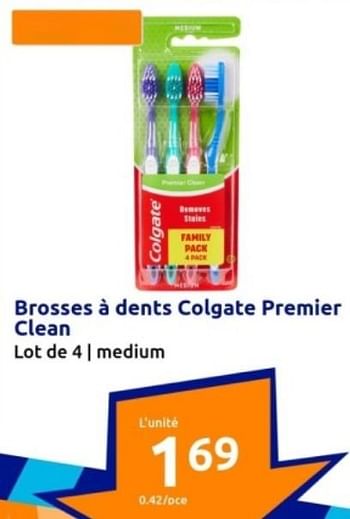 Promotions Brosses à dents colgate premier clean - Colgate - Valide de 03/04/2024 à 09/04/2024 chez Action