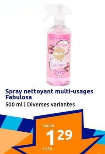 Promotions Spray nettoyant multi-usages fabulosa - Fabulosa - Valide de 03/04/2024 à 09/04/2024 chez Action